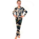 Exotic Leopard Skin Design Kid s Satin Long Sleeve Pajamas Set View1