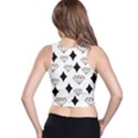 Black & Gold Diamond Design Racer Back Crop Top View2