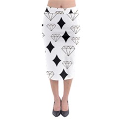 Black & Gold Diamond Design Midi Pencil Skirt by ArtsyWishy