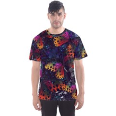 Butterfly Floral Pattern Men s Sport Mesh Tee