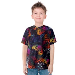 Butterfly Floral Pattern Kids  Cotton Tee