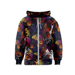 Butterfly Floral Pattern Kids  Zipper Hoodie by ArtsyWishy