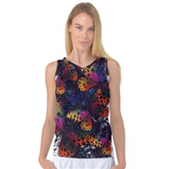 Butterfly Floral Pattern Women s Basketball Tank Top