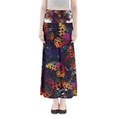 Butterfly Floral Pattern Full Length Maxi Skirt by ArtsyWishy