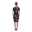 Butterfly Floral Pattern Classic Short Sleeve Midi Dress View2