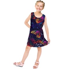 Butterfly Floral Pattern Kids  Tunic Dress