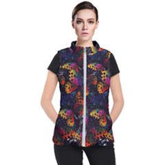 Butterfly Floral Pattern Women s Puffer Vest