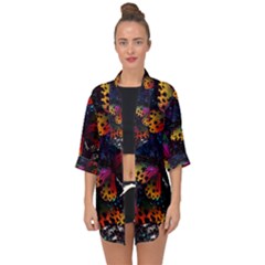 Butterfly Floral Pattern Open Front Chiffon Kimono by ArtsyWishy