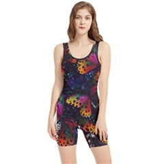 Butterfly Floral Pattern Women s Wrestling Singlet