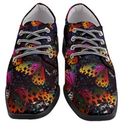 Butterfly Floral Pattern Women Heeled Oxford Shoes by ArtsyWishy