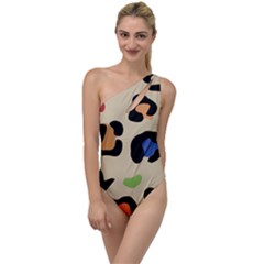 Animal Print Design To One Side Swimsuit by ArtsyWishy