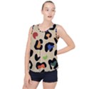 Animal Print Design Bubble Hem Chiffon Tank Top View1