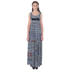 Dark Denim With Letters Empire Waist Maxi Dress by ArtsyWishy