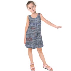 Dark Denim With Letters Kids  Sleeveless Dress by ArtsyWishy