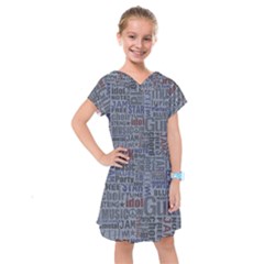 Dark Denim With Letters Kids  Drop Waist Dress by ArtsyWishy