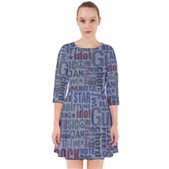 Dark Denim With Letters Smock Dress by ArtsyWishy