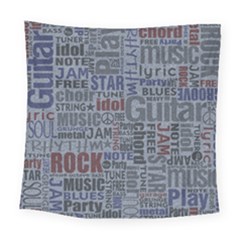 Dark Denim With Letters Square Tapestry (large) by ArtsyWishy