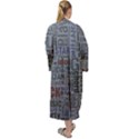 Dark Denim With Letters Maxi Velour Kimono View2