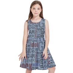 Dark Denim With Letters Kids  Skater Dress by ArtsyWishy