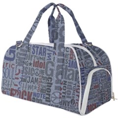 Dark Denim With Letters Burner Gym Duffel Bag by ArtsyWishy