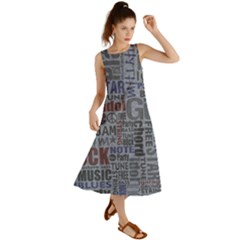 Dark Denim With Letters Summer Maxi Dress by ArtsyWishy