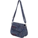 Dark Denim With Letters Saddle Handbag View2