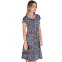 Dark Denim With Letters Classic Short Sleeve Dress View3