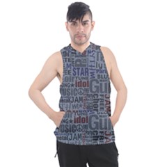 Dark Denim With Letters Men s Sleeveless Hoodie by ArtsyWishy