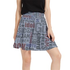 Dark Denim With Letters Waistband Skirt by ArtsyWishy