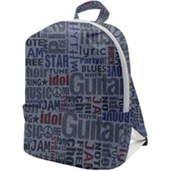 Dark Denim With Letters Zip Up Backpack by ArtsyWishy