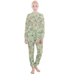 Beige Denim With Logos Women s Lounge Set by ArtsyWishy