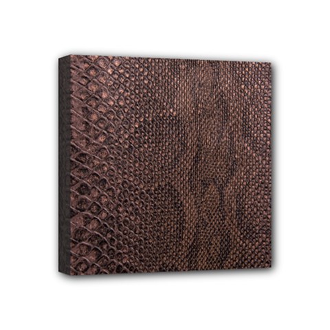 Leather Snakeskin Design Mini Canvas 4  X 4  (stretched) by ArtsyWishy