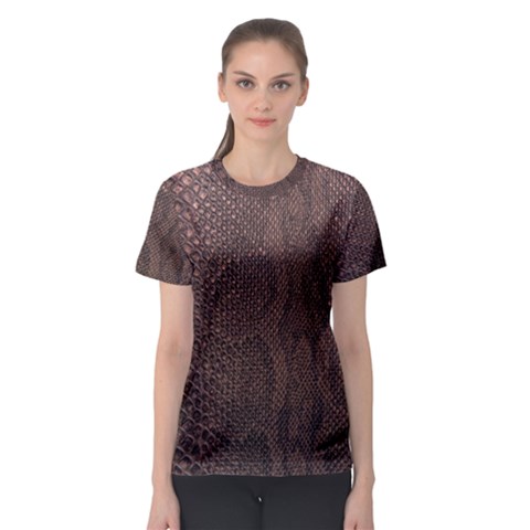 Leather Snakeskin Design Women s Sport Mesh Tee by ArtsyWishy