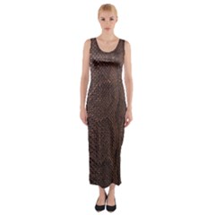 Leather Snakeskin Design Fitted Maxi Dress by ArtsyWishy