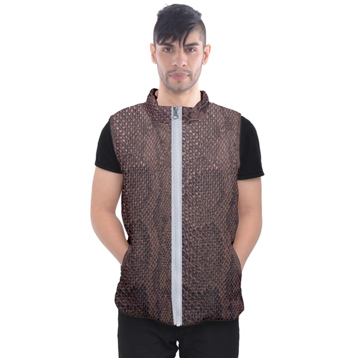 Leather Snakeskin Design Men s Puffer Vest