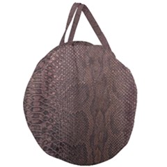 Leather Snakeskin Design Giant Round Zipper Tote