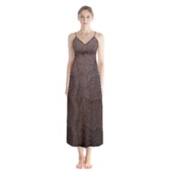 Leather Snakeskin Design Button Up Chiffon Maxi Dress by ArtsyWishy