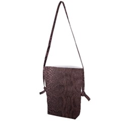 Leather Snakeskin Design Folding Shoulder Bag by ArtsyWishy