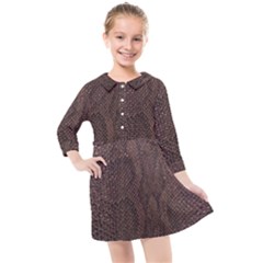 Leather Snakeskin Design Kids  Quarter Sleeve Shirt Dress by ArtsyWishy