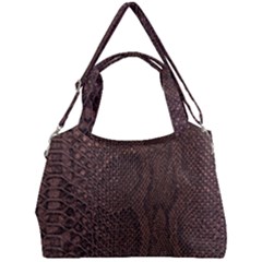 Leather Snakeskin Design Double Compartment Shoulder Bag