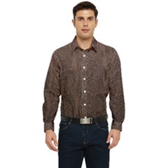 Leather Snakeskin Design Men s Long Sleeve Pocket Shirt  by ArtsyWishy