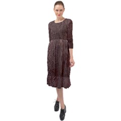 Leather Snakeskin Design Ruffle End Midi Chiffon Dress by ArtsyWishy