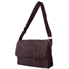 Leather Snakeskin Design Full Print Messenger Bag (L)