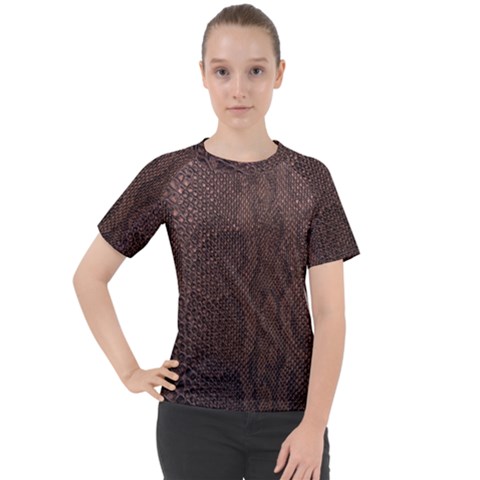 Leather Snakeskin Design Women s Sport Raglan Tee by ArtsyWishy