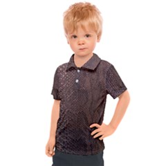 Leather Snakeskin Design Kids  Polo Tee