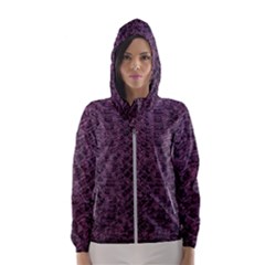 Purple Leather Snakeskin Design Women s Hooded Windbreaker