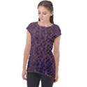 Purple Leather SnakeSkin Design Cap Sleeve High Low Top View1