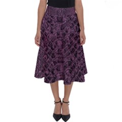 Purple Leather Snakeskin Design Perfect Length Midi Skirt by ArtsyWishy