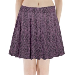 Purple Leather Snakeskin Design Pleated Mini Skirt by ArtsyWishy