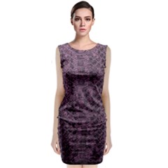 Purple Leather Snakeskin Design Sleeveless Velvet Midi Dress by ArtsyWishy